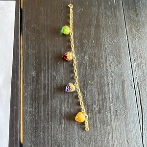 Glass heart Murano bracelet